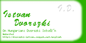 istvan dvorszki business card